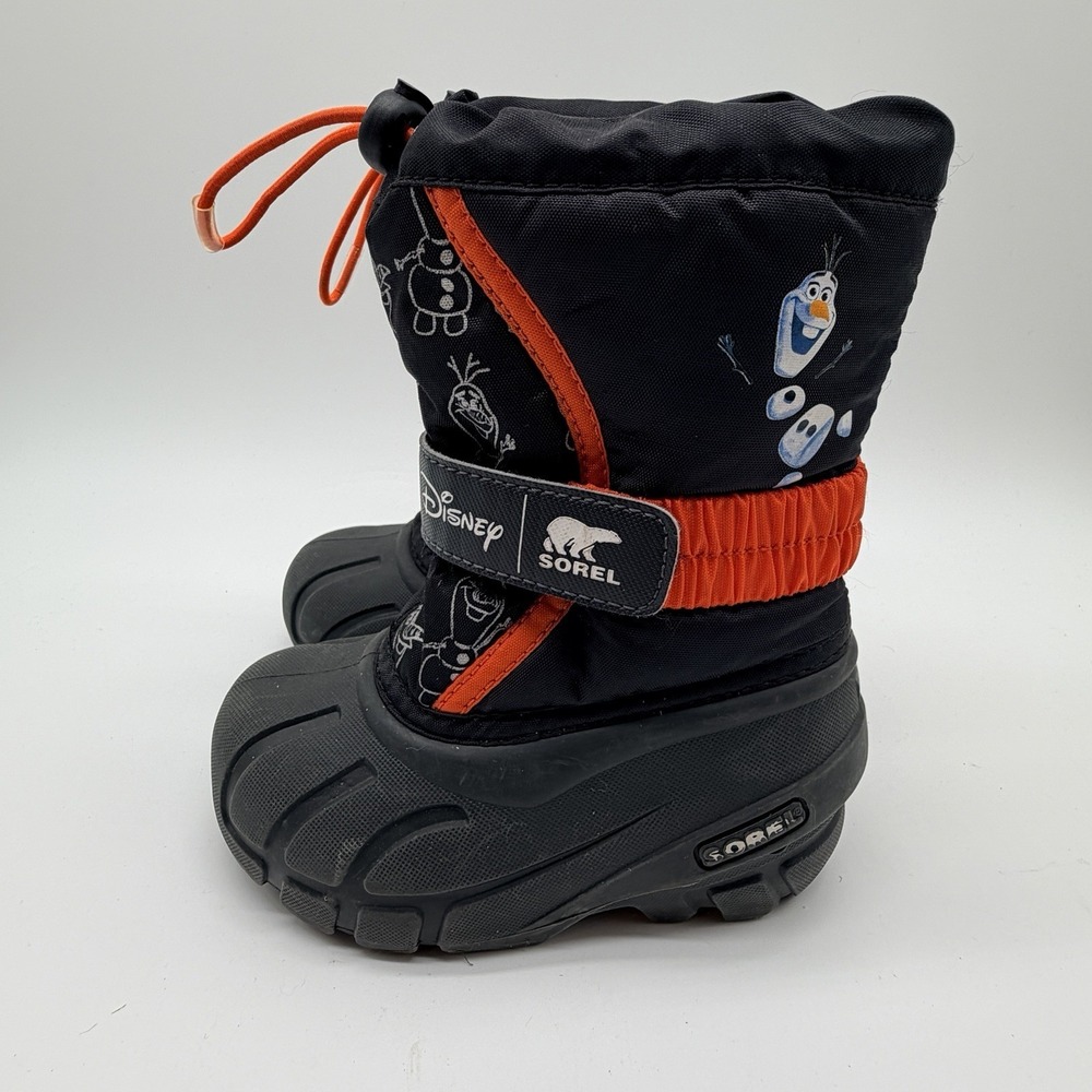 Sorel Disney Frozen Olaf Winter Boots Kids Sz 8 Black Snow Waterproof Insulated
